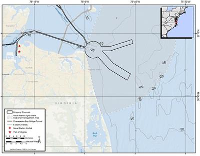 Satellite Telemetry Reveals Spatial Overlap Between Vessel High-Traffic Areas and Humpback Whales (Megaptera novaeangliae) Near the Mouth of the Chesapeake Bay